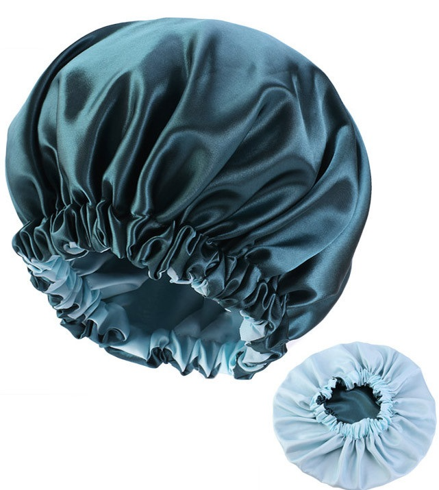 Adjustable Satin Double-layer Wide-brimmed Sleep Cap for Women