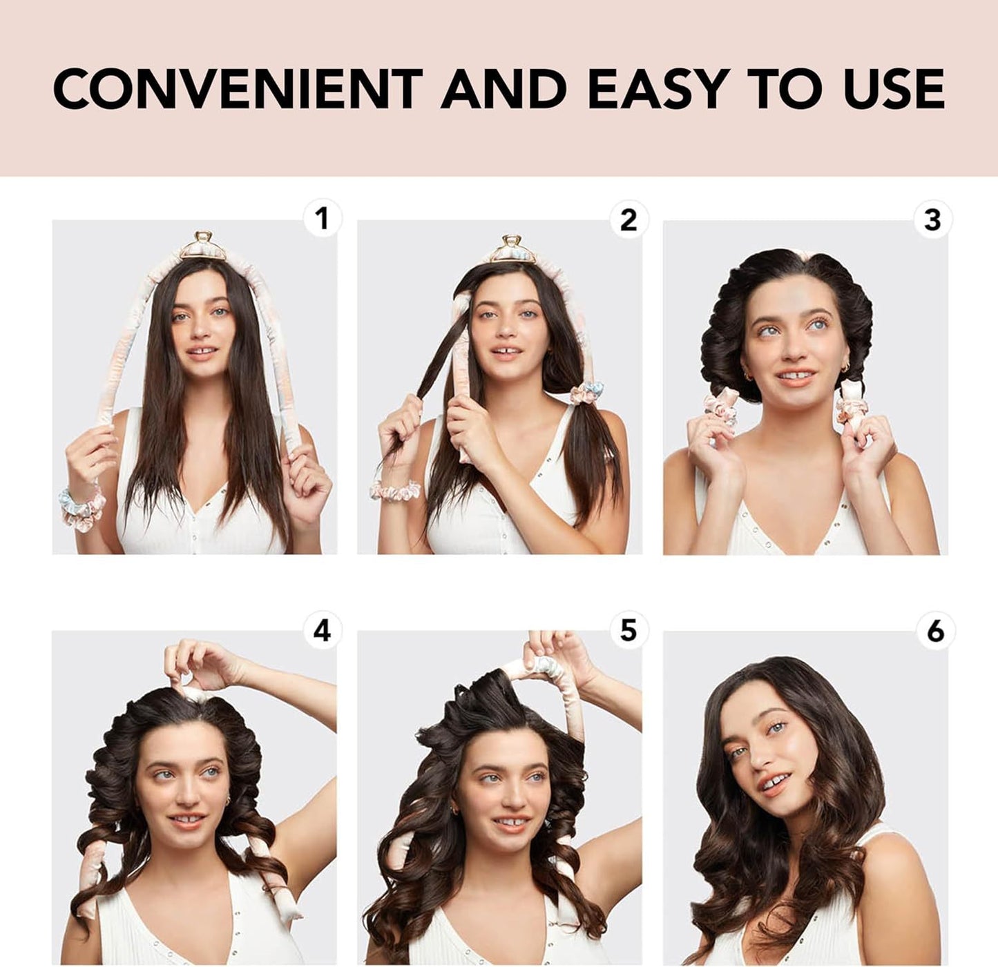 Satin No-Heat Curling Wand Set for Effortless Hair Styling